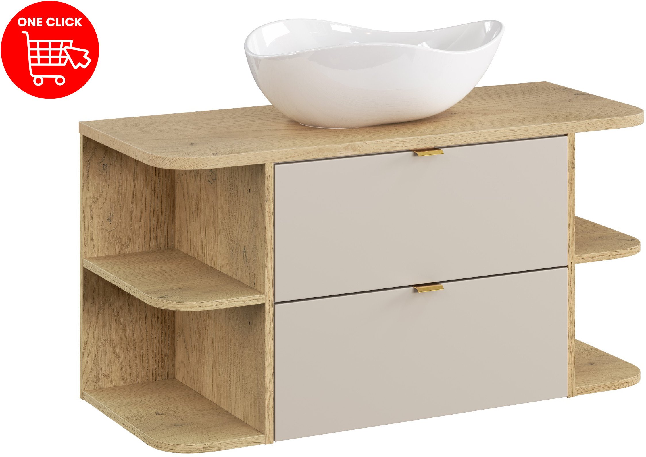 Zestaw meblowy 100cm z blatem i umywalką nablatową Cloud