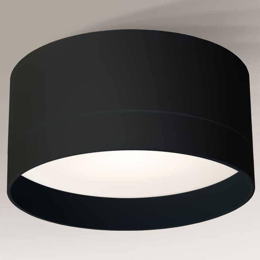 Lampa sufitowa Shilo Łazienkowa LAMPA sufitowa TOSA 8060 Shilo metalowa OPRAWA okrągły plafon IP44 czarny