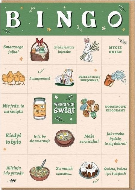 Karnet Wielkanoc - Bingo wielkanocne