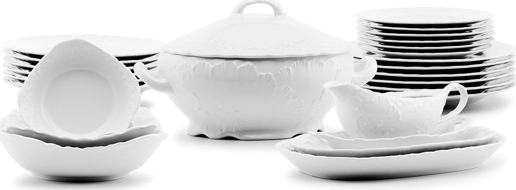 Ćmielów Ćmielów Serwis obiadowy dla 6 osób 25 el. Rococo Maria białe 0001