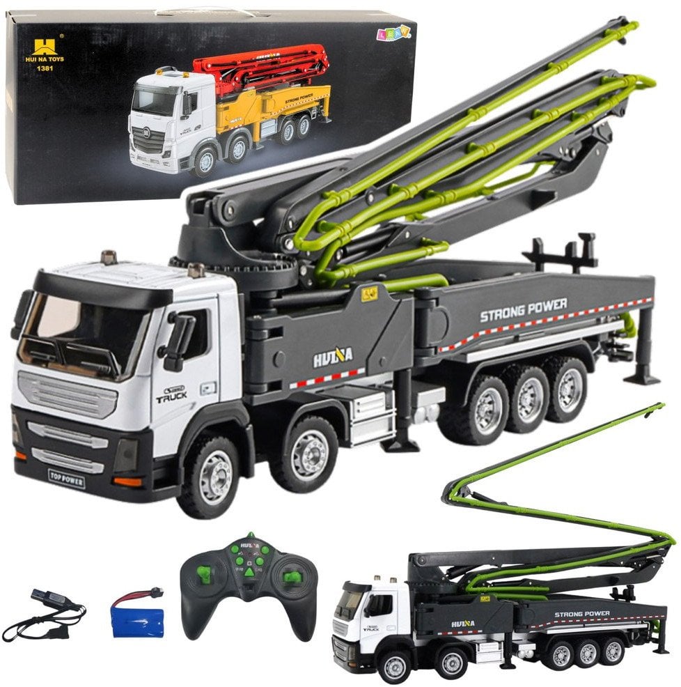 Ciężarówka Pomogruszka Betonowa Zdalnie Sterowana RC Huina Szara 1:18