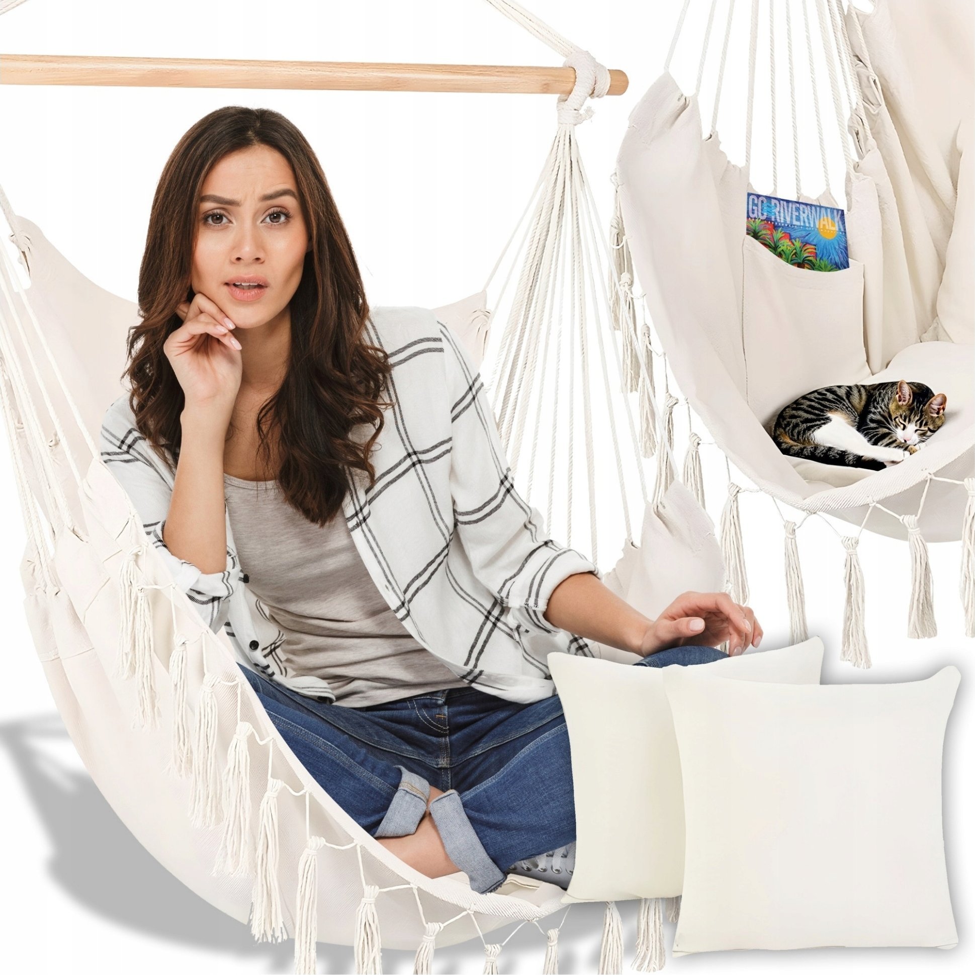 GALAXIA KRZESŁO BRAZYLIJSKIE FOTEL WISZĄCY Huśtawka Hamak Ogrodowy Na Balkon BOHO