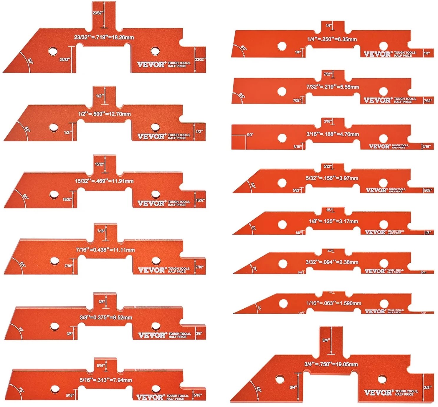 Przystawki do stołu frezarskiego zestaw 14szt aluminium wzorce wysokości