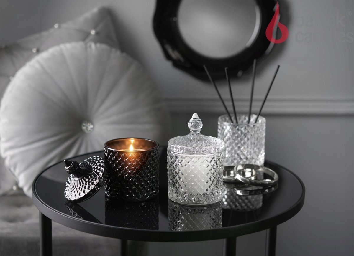 Prabangi parfumuota Glamorous HEMATITE žvakė su sojų vašku