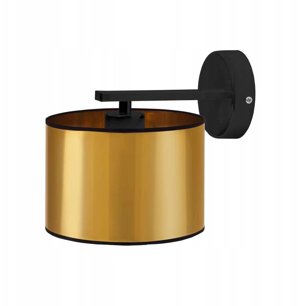 Czarny kinkiet ścienny loft LUANDA MIRROR zloty abażur PVC