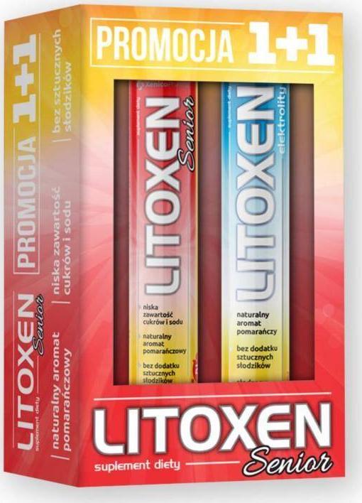 XENICO PHARMA Litoxen Senior 20 tabletek musujących + Litoxen 20 tabletek musujących - Długi termin ważności!