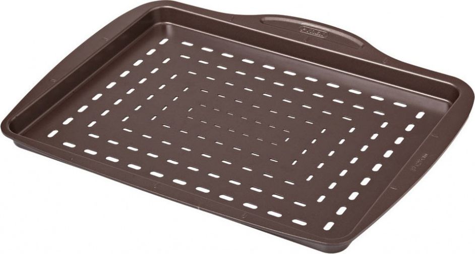 Pyrex blacha do pizzy Asimetria 28 x 37 cm stal węglowa brązowa