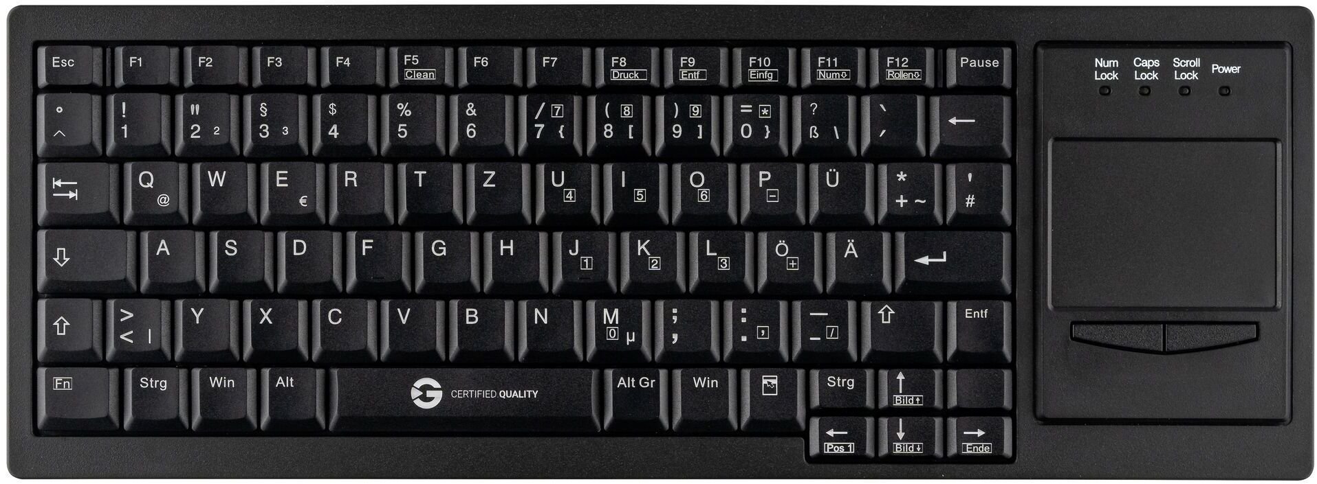 Klawiatura Gett GETT Cleantype Xtra Touch Klawiatura z touchpadem USB kolor czarny układ DE