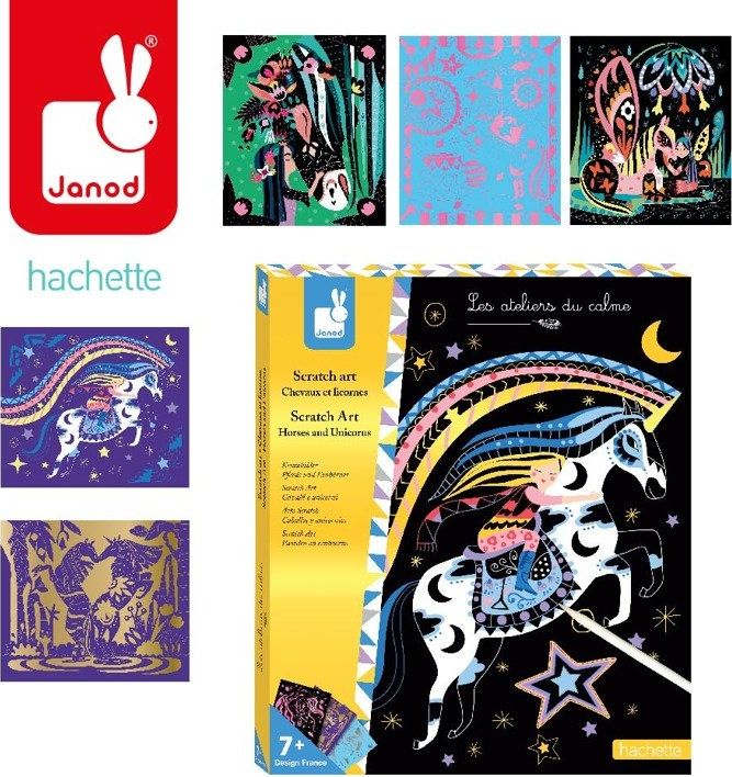 Zestaw kreatywny Do zdrapywania Konie i jednorożce (J07895)