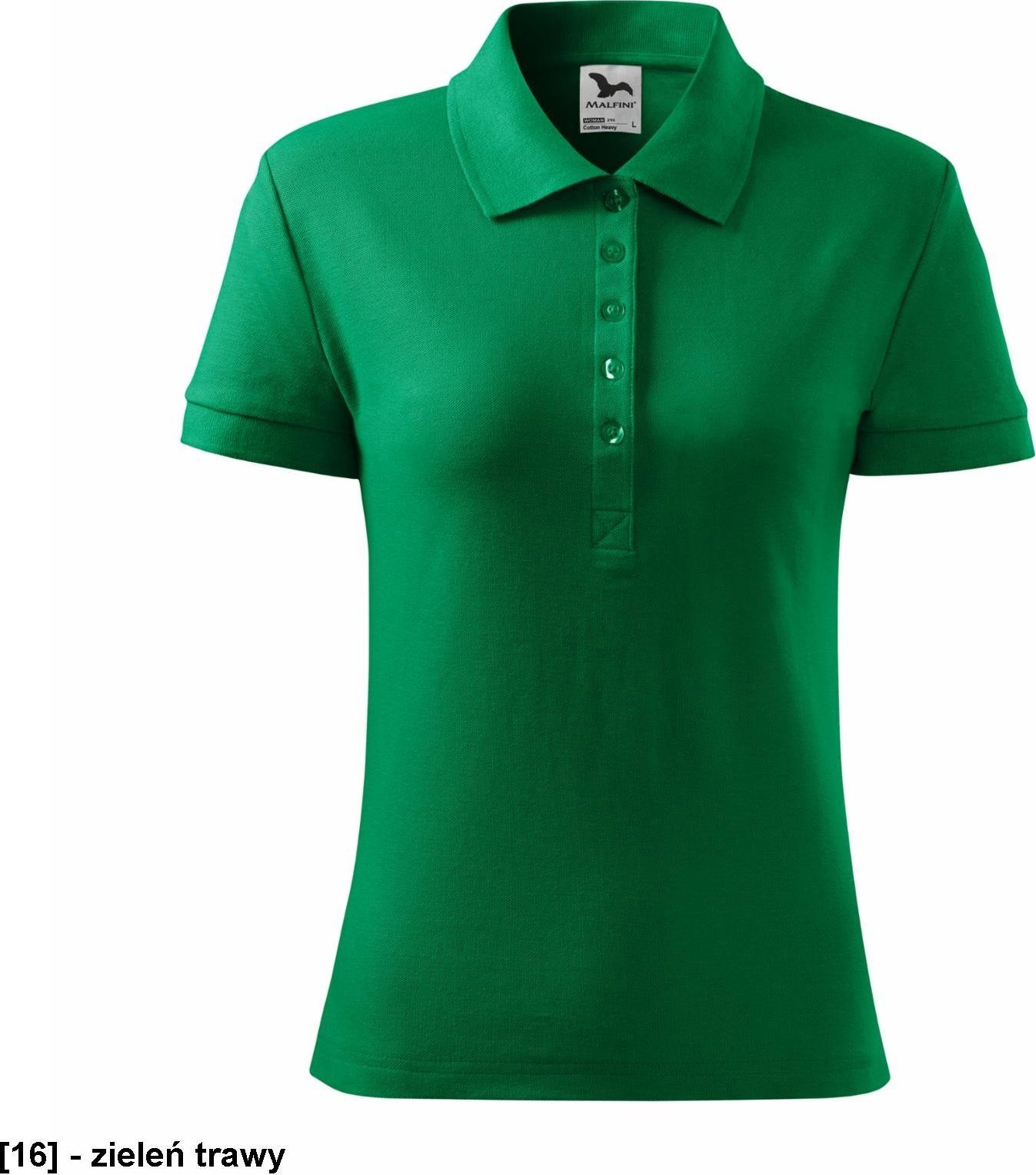 MALFINI Cotton Heavy 216 - ADLER - Koszulka polo damska, 220 g/m, - zieleń trawy 2XL