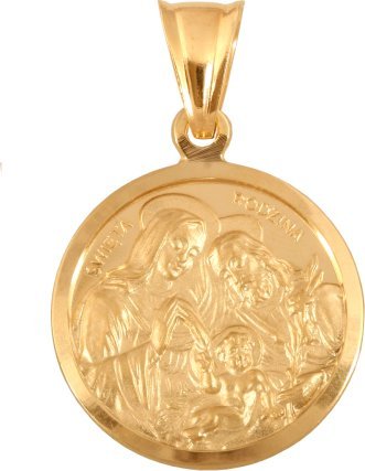 Rodium Złoty medalik - Święta Rodzina