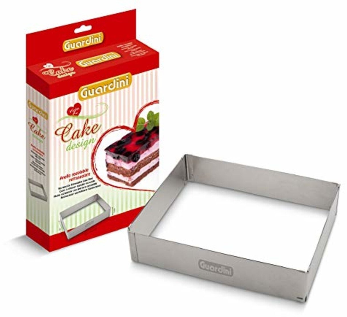 Cake ring rectangular with variable size 18x27 5x5cm33x52 5x5cm 8006043001518