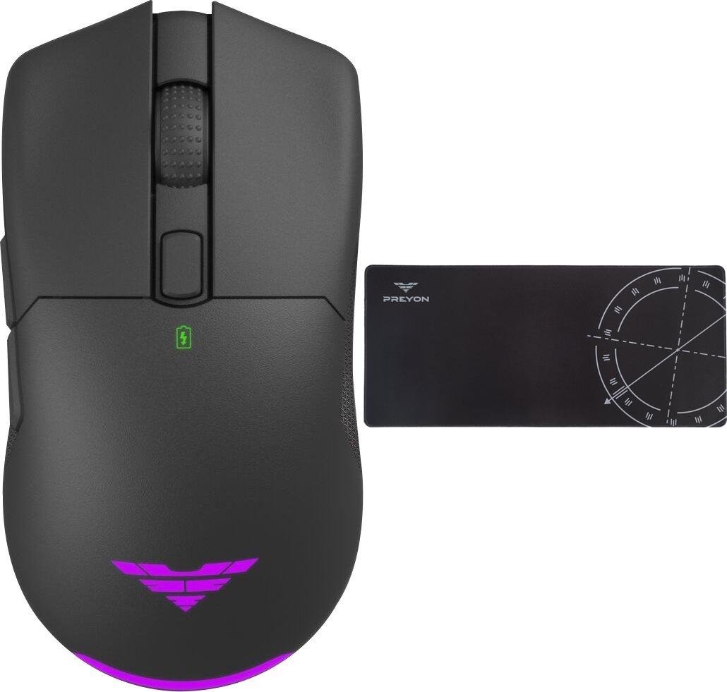 Mysz PREYON Mysz PREYON Owl Wireless (POW35B) + Podkładka gamingowa Preyon Falcon Speed XL