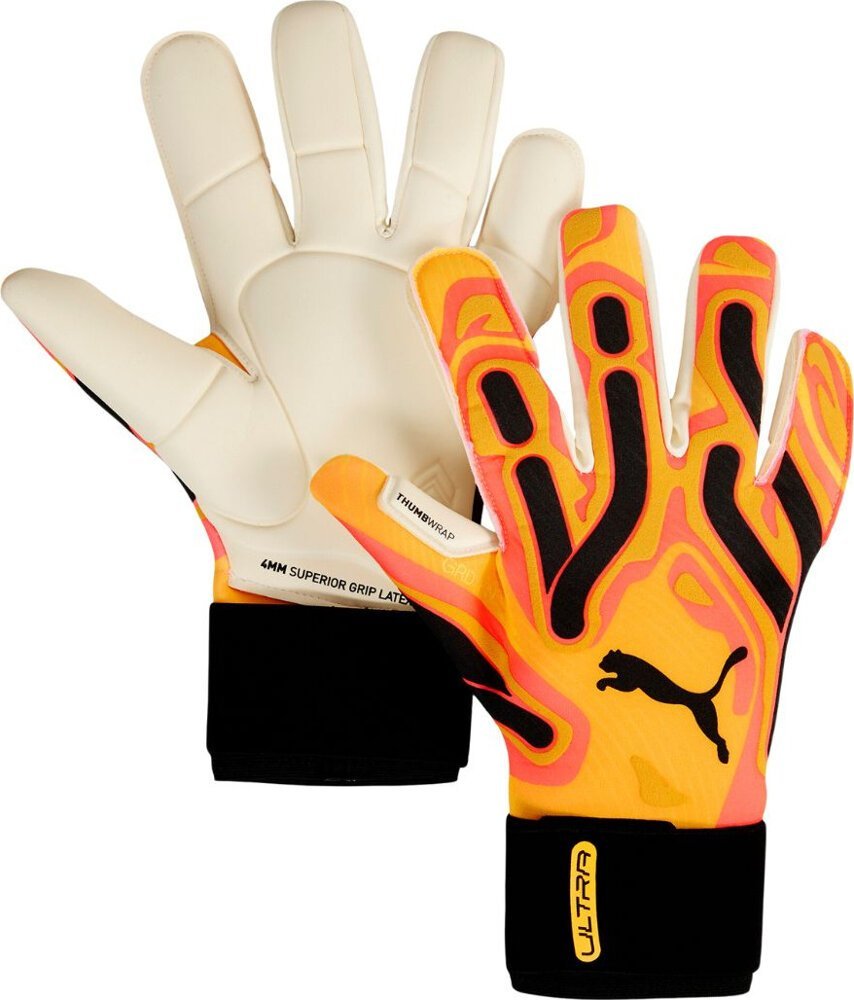 Rękawice bramkarskie Puma Ultra Ultimate Hybrid Sun pomarańczowe 41858 09 10,5