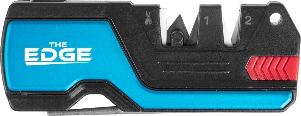 The Edge Ostrzałka do noży THE EDGE bushSHARP niebieska + krzesiwo