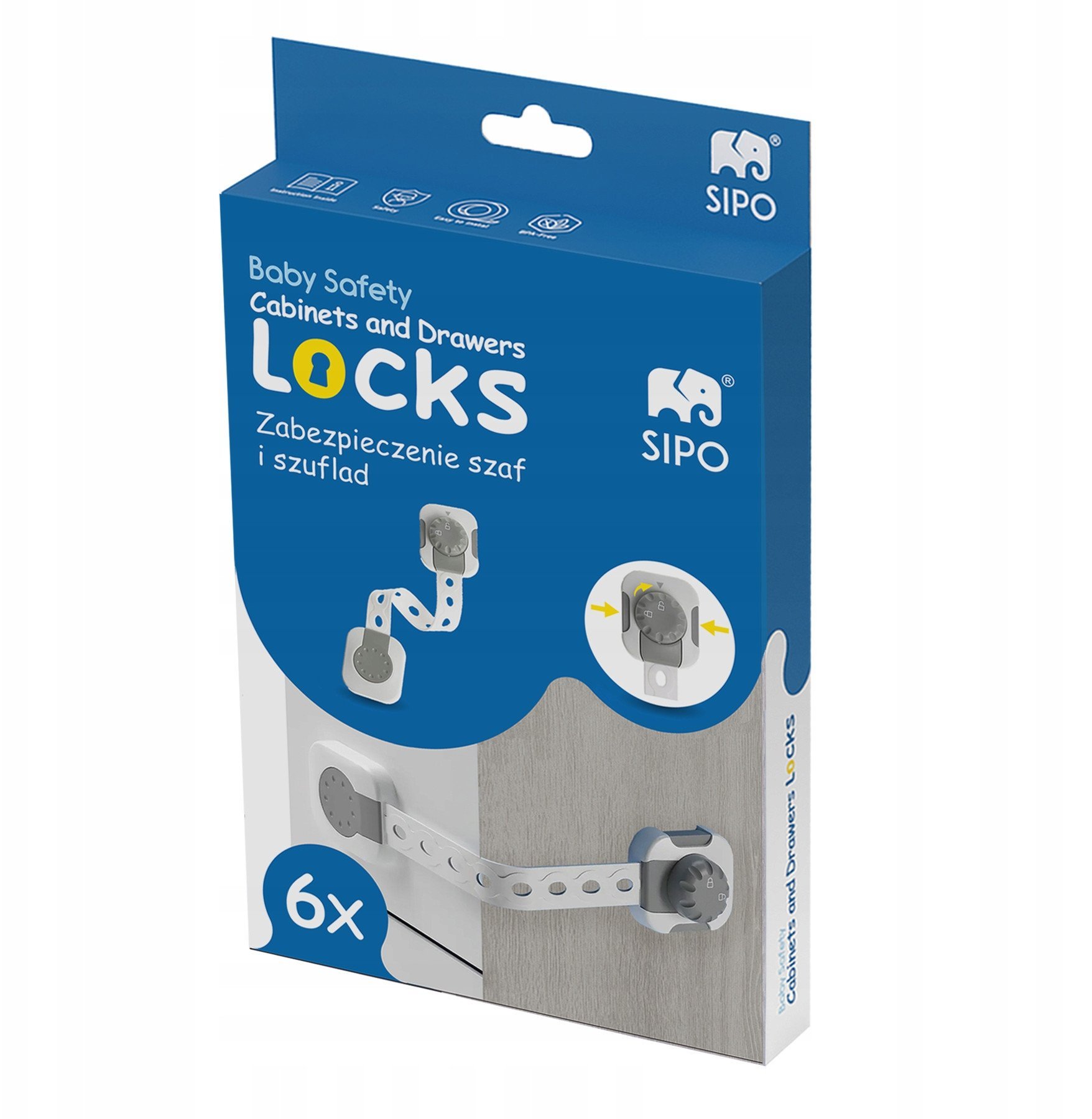 SIPO-SBS-214 ZABEZPIECZENIE SZAF I SZUFLAD 6SZT