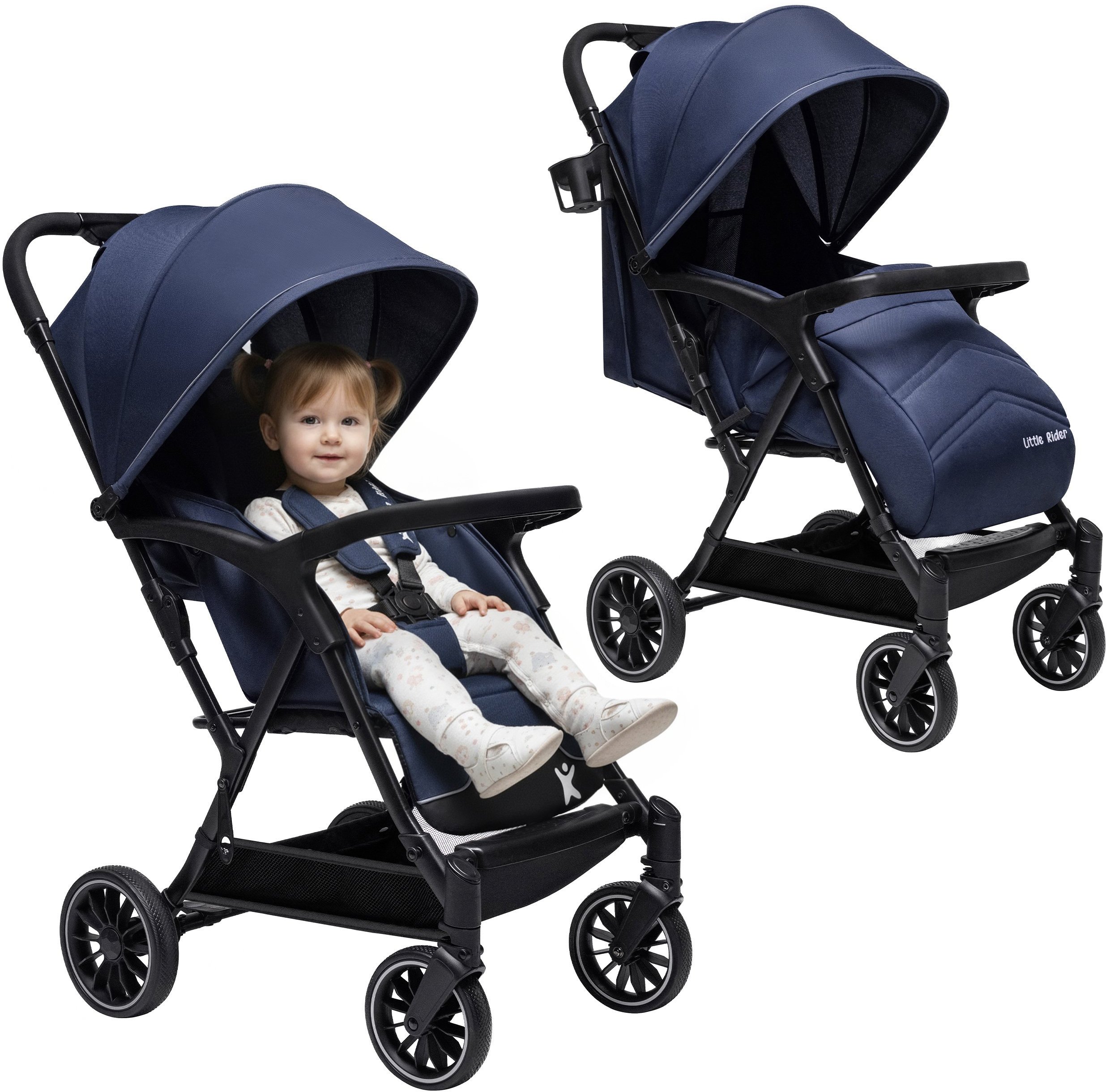 WÓZEK DZIECIĘCY SPACERÓWKA LITTLE RIDER SIENA GRANATOWY