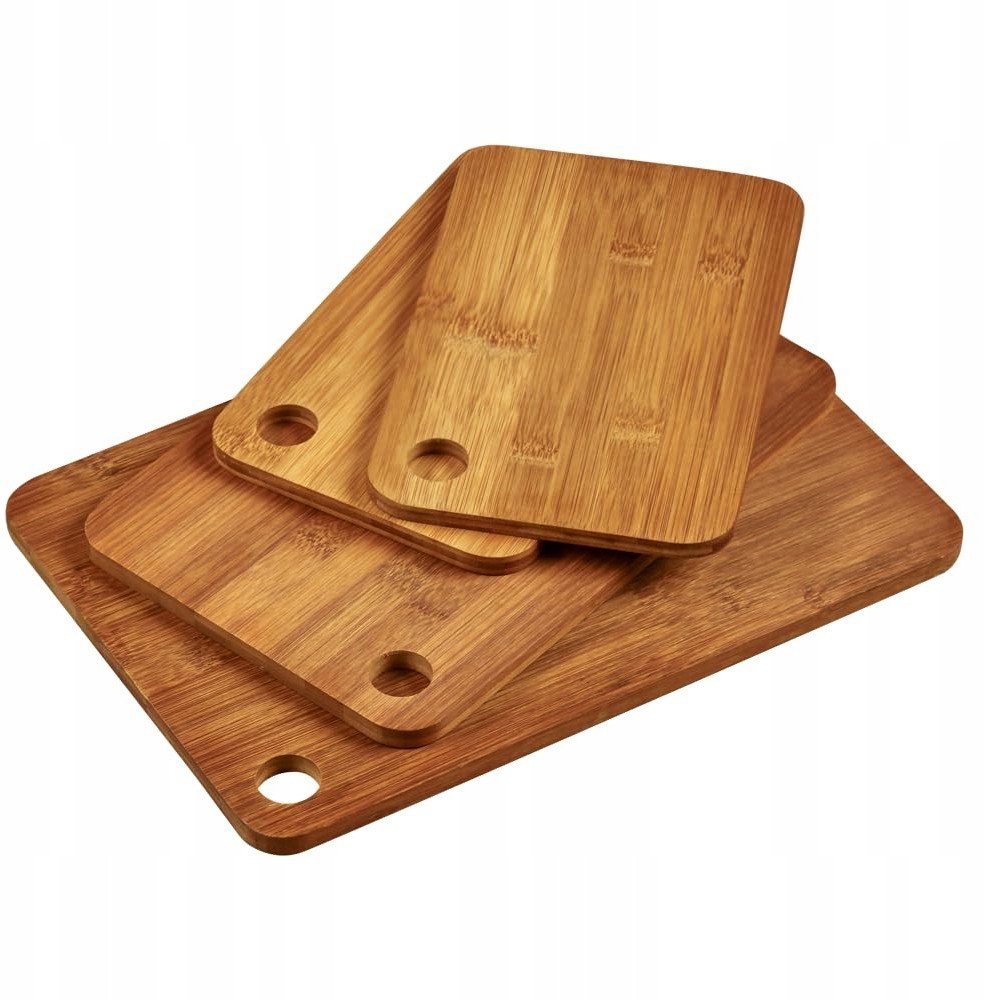 Zestaw 4 desek do krojenia z ciemnego bambusa