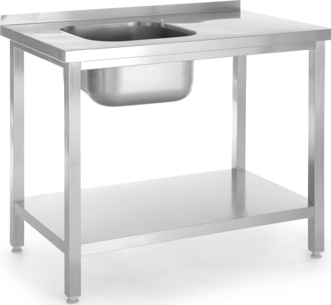 Hendi Basen zlew jednokomorowy z półką lewy Budget Line STAL 1000 x 600 x 850 cm - Hendi 817025