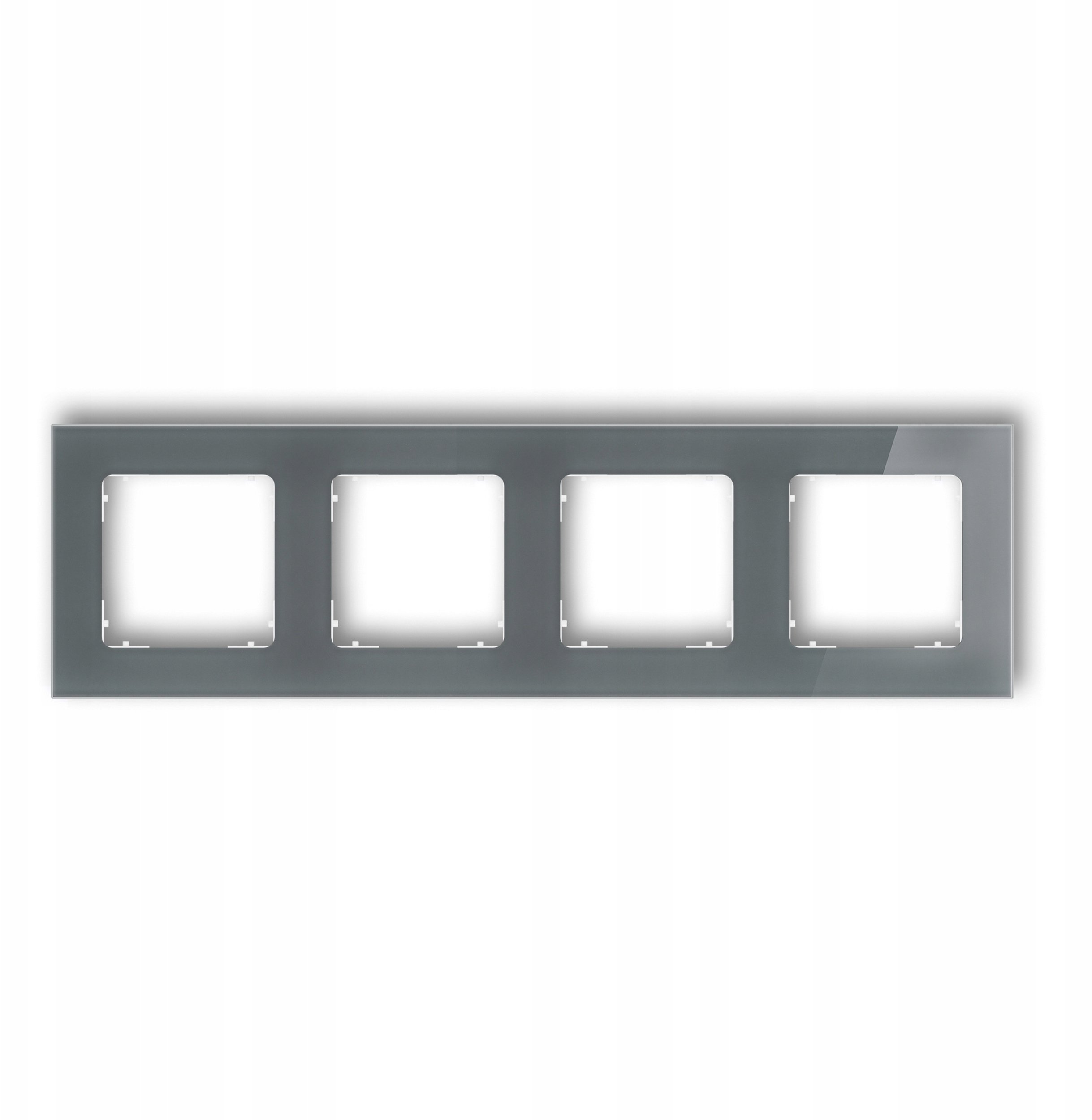 Karlik Ramka uniwersalna poczwórna kwadratowa - efekt szkła (ramka: grafitowa spód: biały) 28-0-IRSK-4