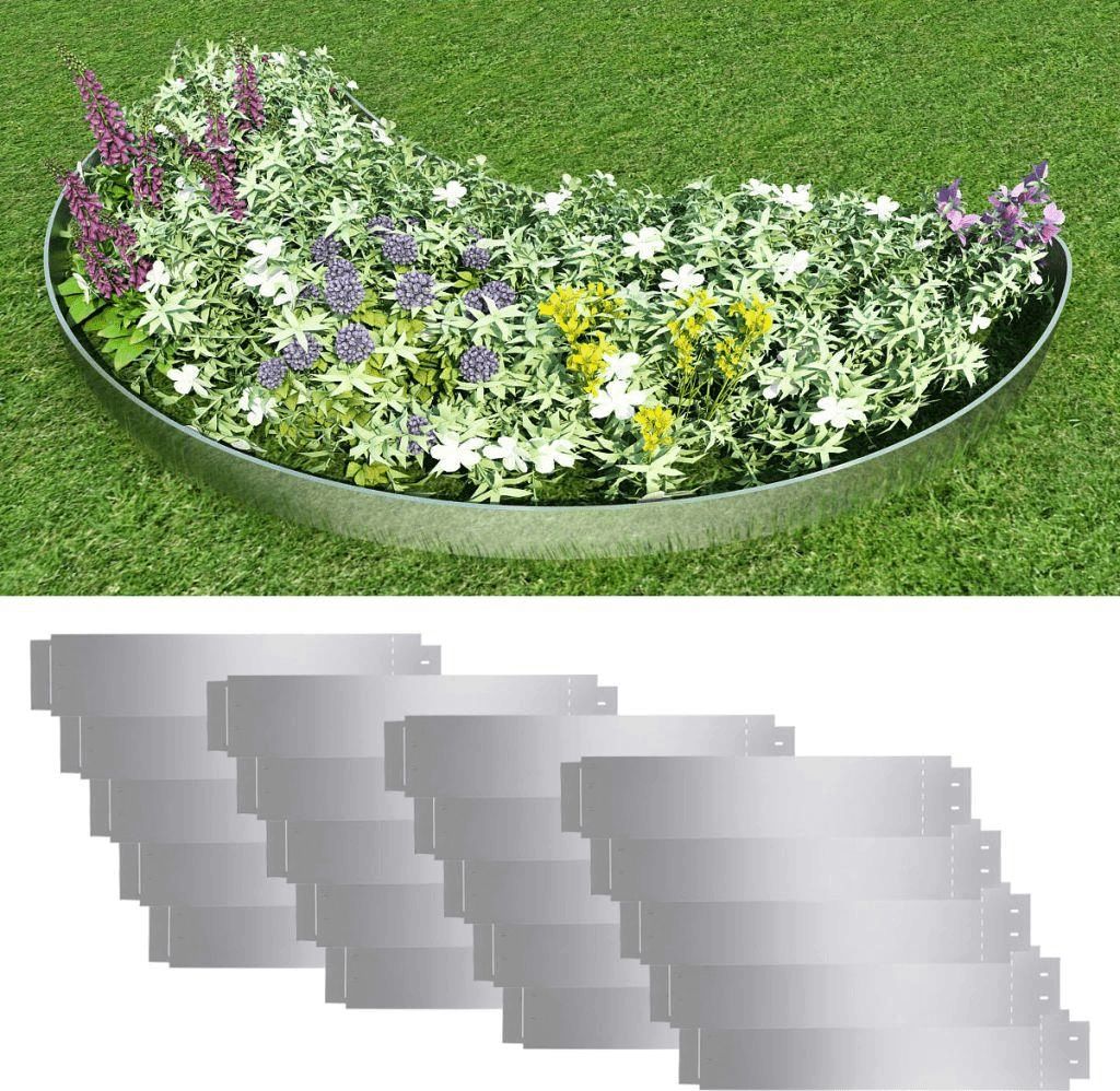 vidaXL Obrzeże trawnikowe, 20 szt. stal galwanizowana, 100x20cm