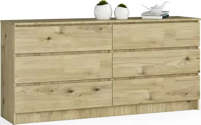 Elior Komoda do sypialni z gładkim frontem dąb artisan - Olin 3X