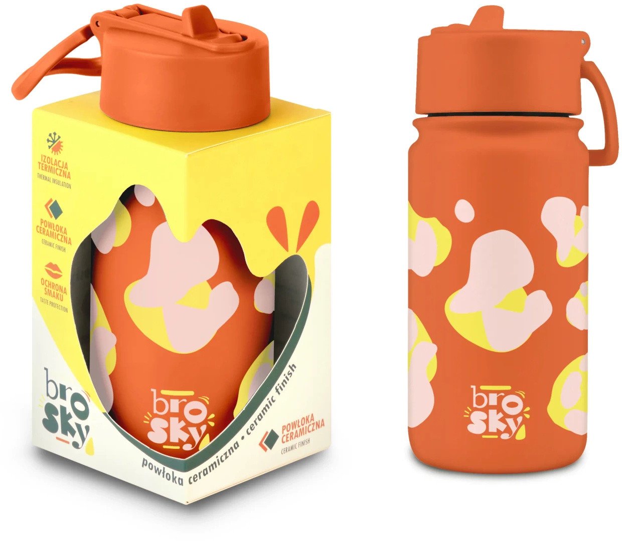 Brosky Wild Ceglasty bidon na wodę z nadrukiem 450 ml