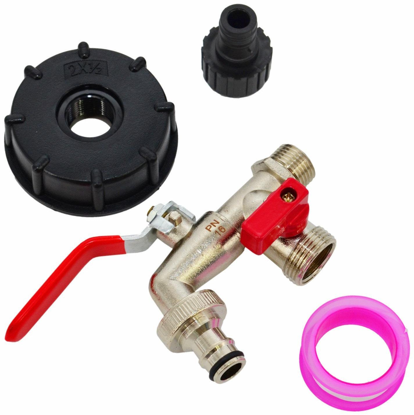 AWTOOLS KRAN OGRODOWY DO ZBIORNIKA CYNK NIKLOWANY PODWÓJNY 1/2" GWINT ZEWNĘTRZNY 2x3/4" MAUZER