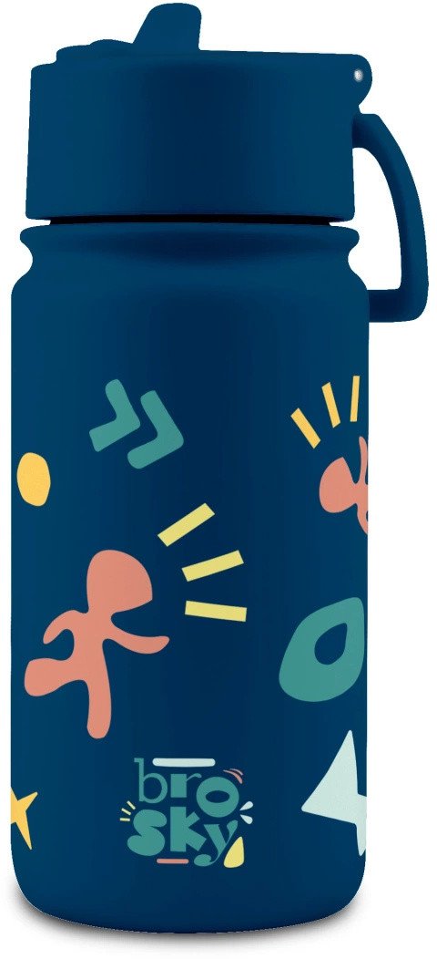 Brosky Pattern Stalowa butelka na wodę w kolorze ciemnoniebieskim 450ml