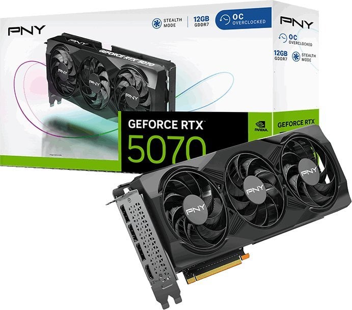 Karta graficzna PNY GeForce RTX 5070 Triple Fan Overclocked 12GB GDDR7 DLSS4 (VCG507012TFXPB1-O)