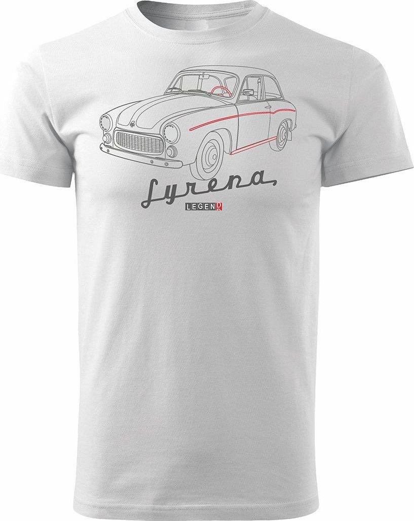Topslang Koszulka z samochodem Syrena syrenka męska biała REGULAR L