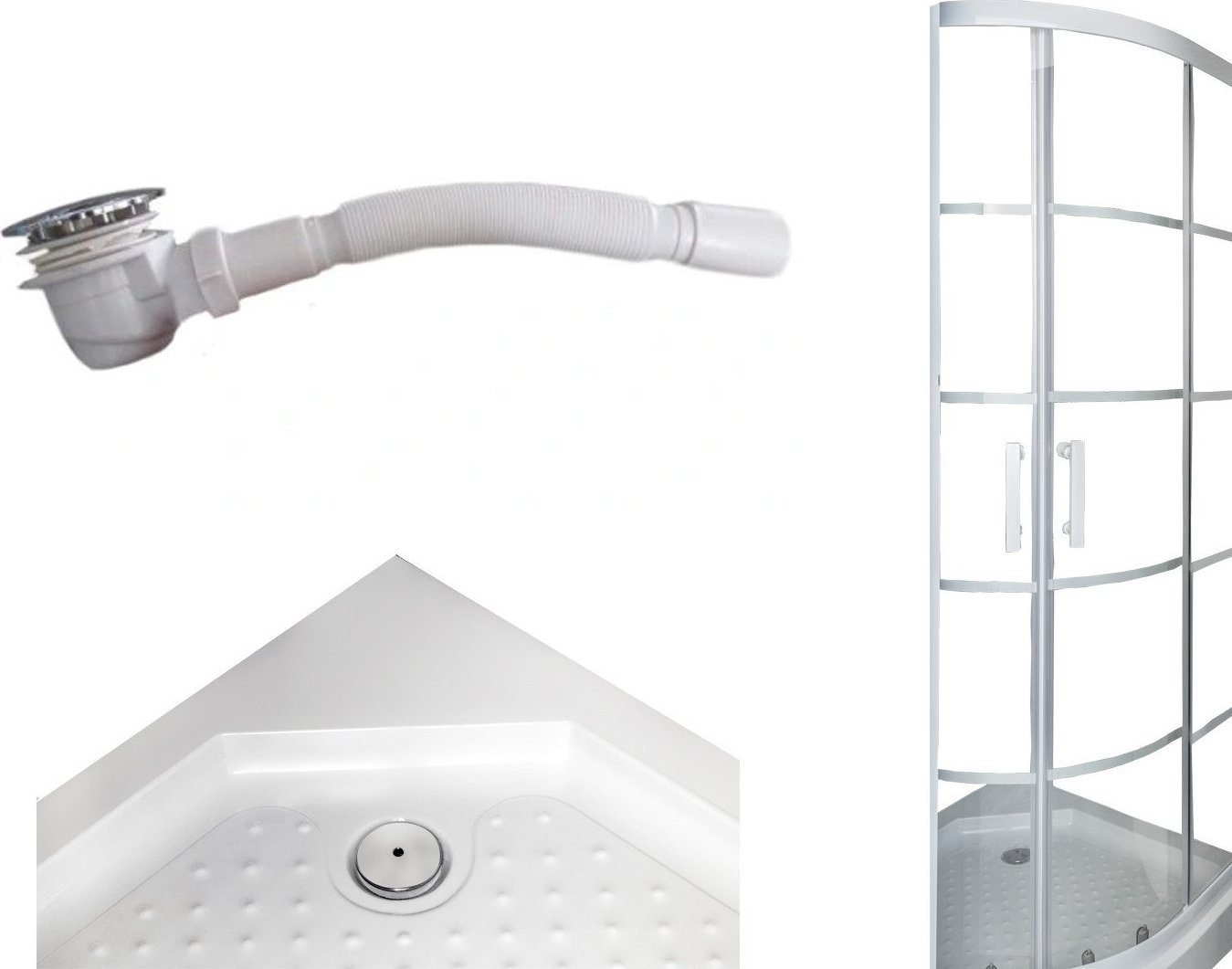 Toule Kabina prysznicowa biała LOFT w duże szprosy 80x80