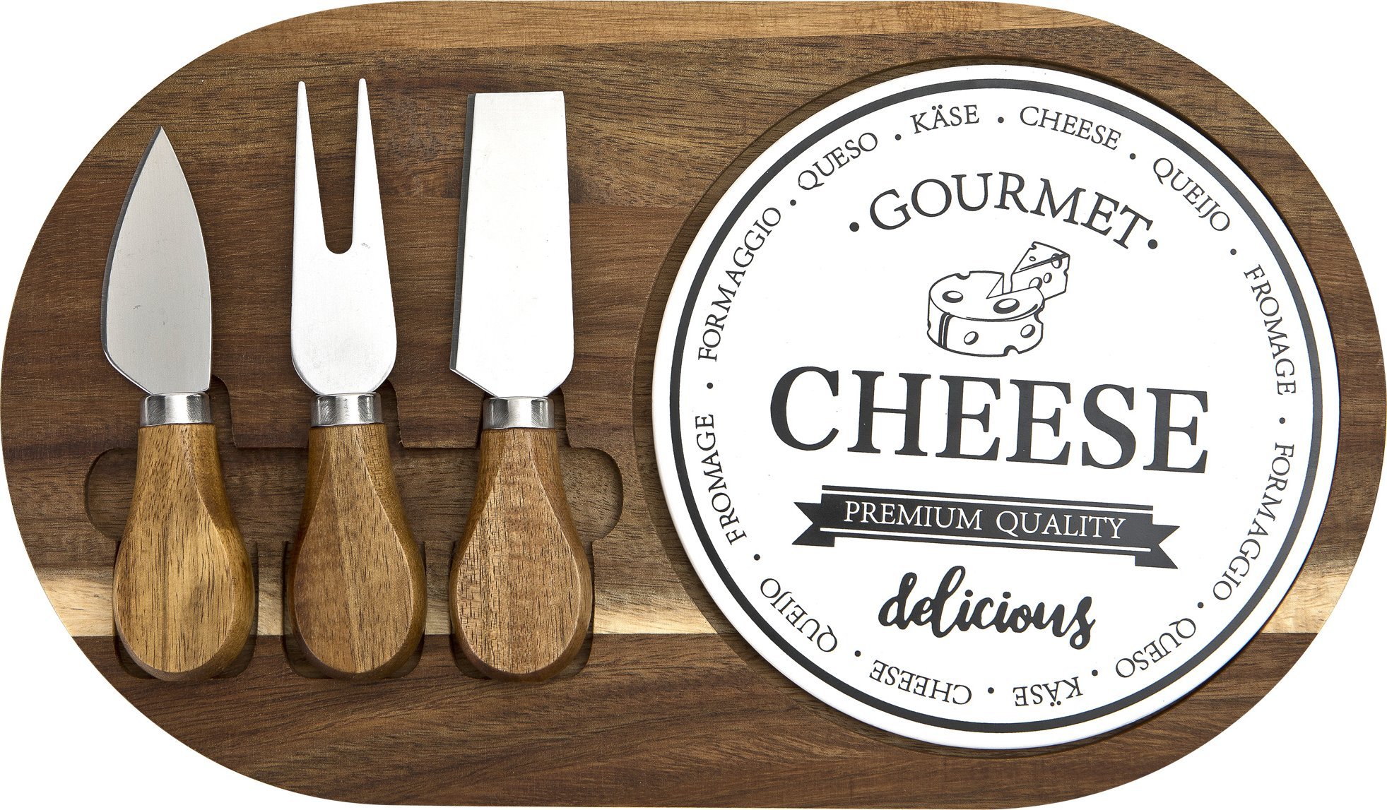 Deska do krojenia Mondex Deska do serwowania z nożami akacja MODERN KITCHEN 30x18x3cm