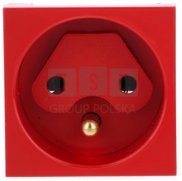 WP45X4571 Gniazdo modułowe pojedyncze z blokadą i kluczem czerwone WP45X4571