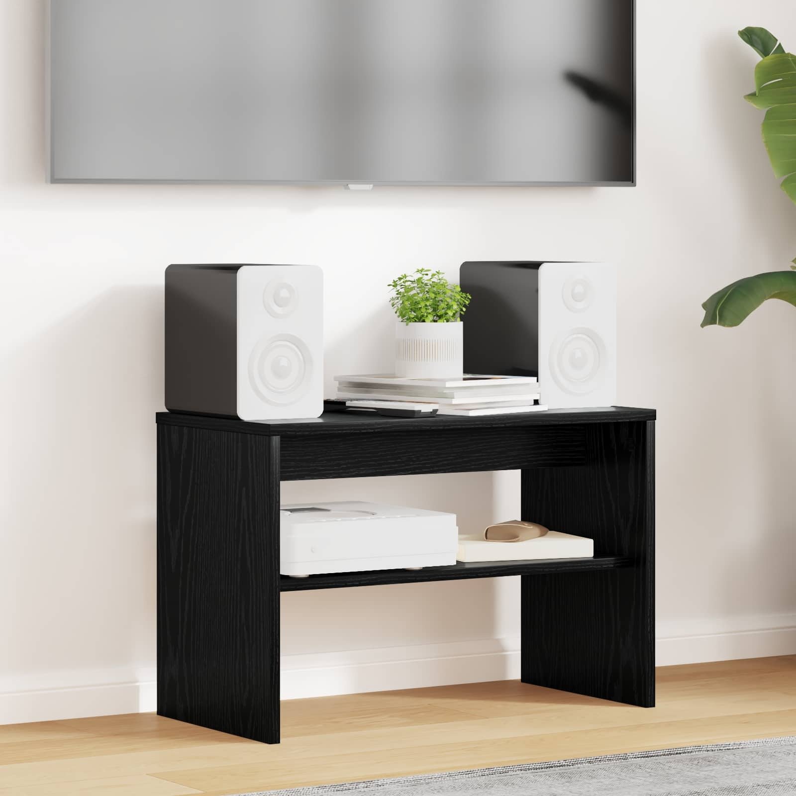 vidaXL Szafka pod telewizor Czarny Dąb 60 x 30 x 40 cm