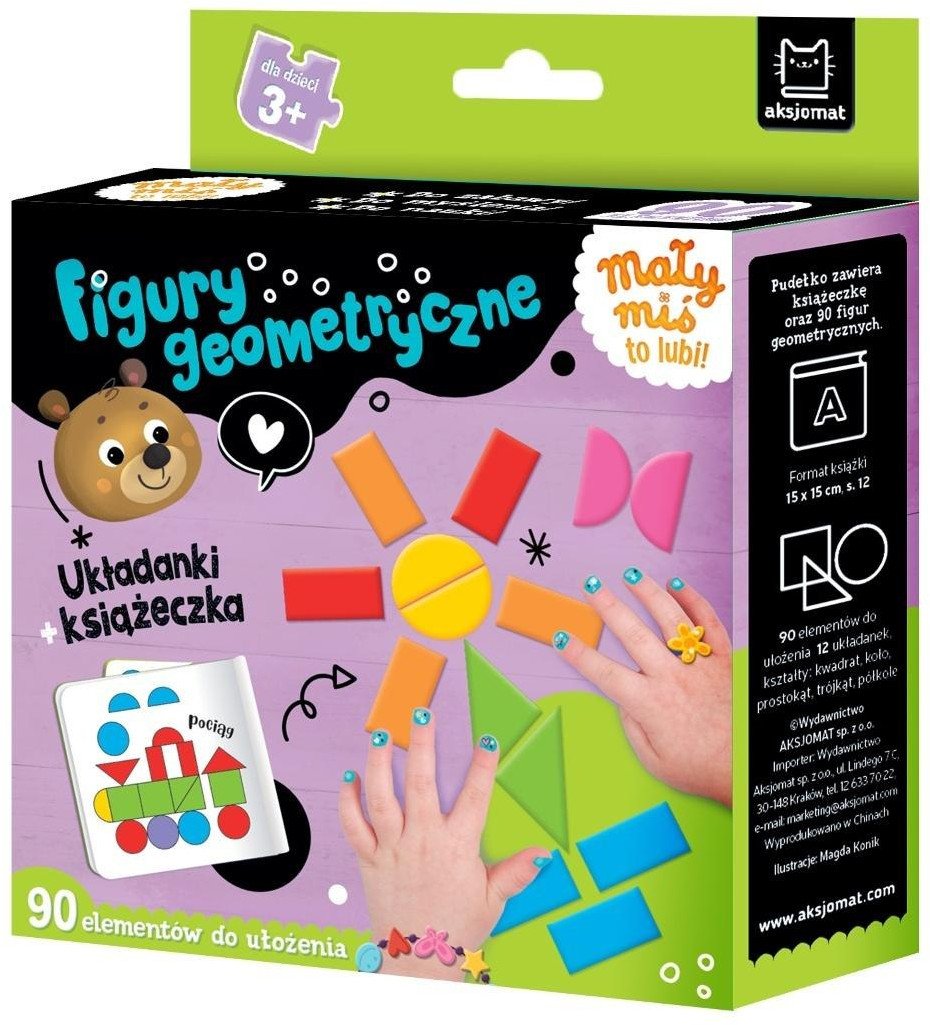 Mały miś to lubi! Figury geometryczne. Układanki..