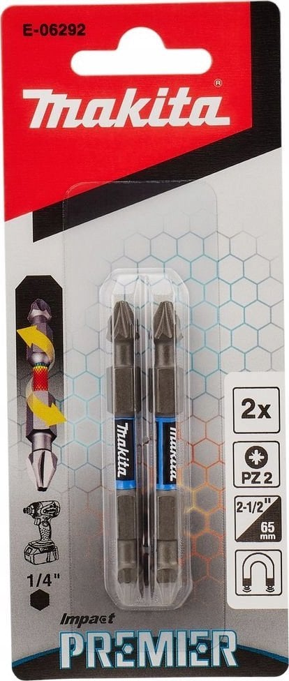 Makita MAKITA PODWÓJNA KOŃCÓWKA WKRĘTAKOWA PZ2-65mm /2szt. IMPACT PREMIER