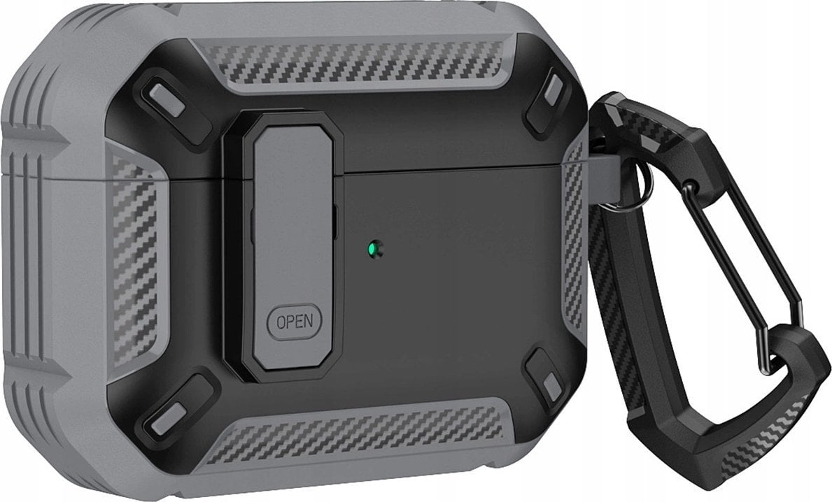 Hurtel Armour Airpods Case with hook - AirPods 4 grey