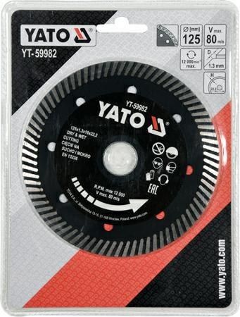 Yato YATO TARCZA DIAMENTOWA TURBO DO GRESU 125 x 22,2mm 59982 YT-59982