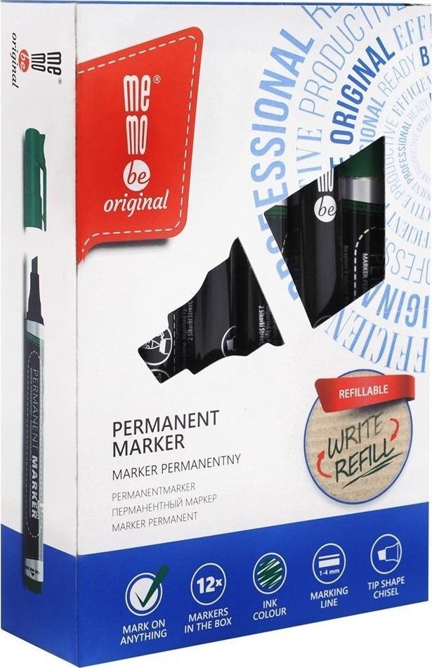 MemoBe Marker permanentny zielony (12szt)