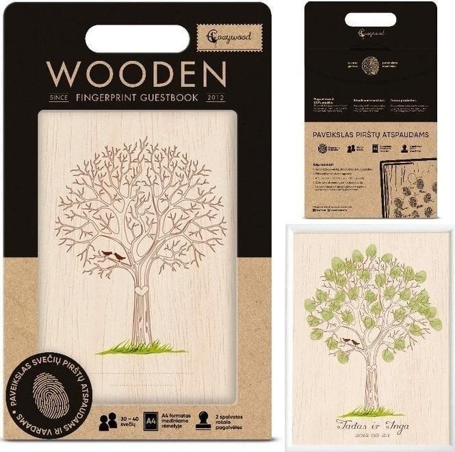 Cozywood Księga gości na odciski palców Ślub Drzewo życia