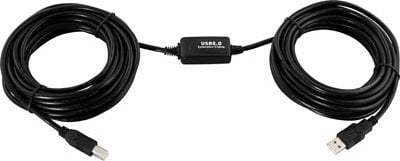 Kabel USB Deltaco USB-A - USB-B 10 m Czarny (USB-EX10M)