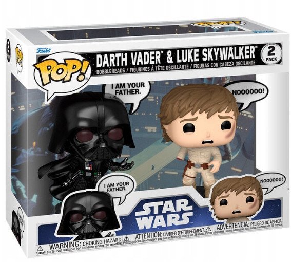 FUNKO POP! Vinyl Figure: Star Wars - Darth Vader & Luke Skywalker (Sayings), 2-pack