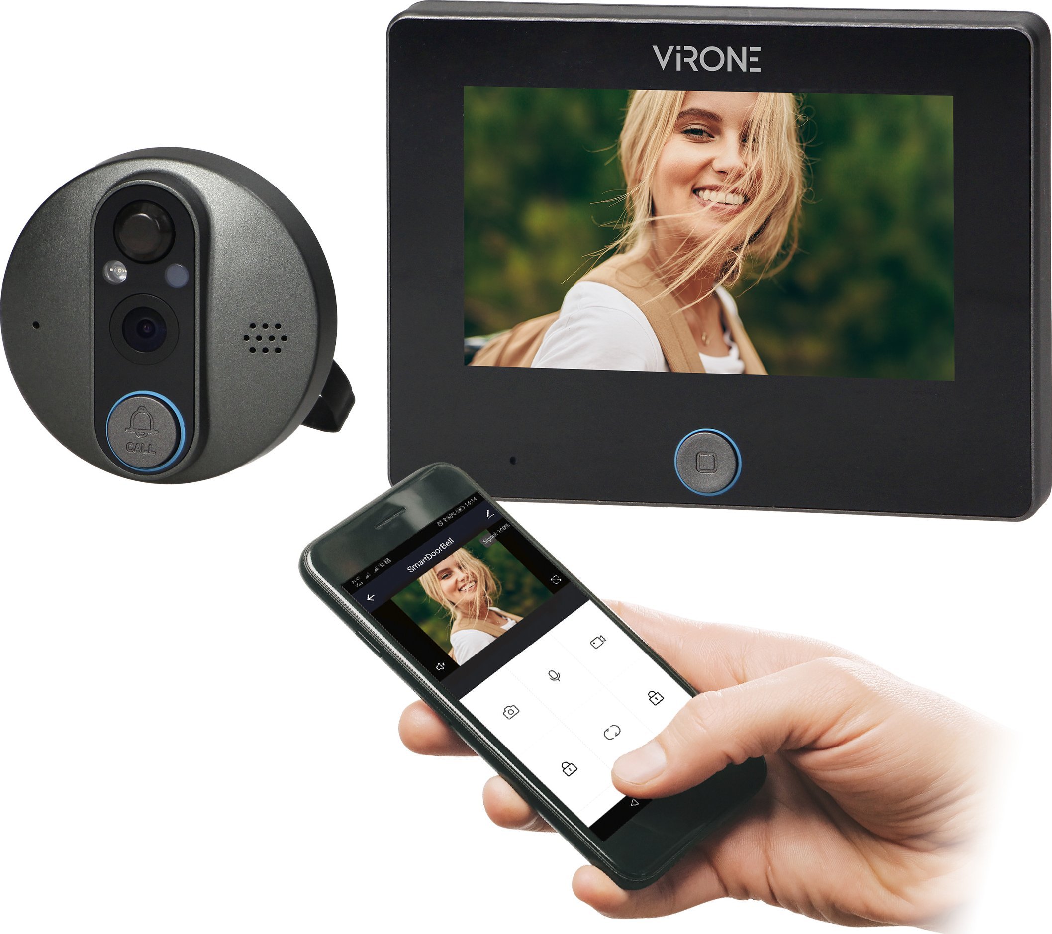 Orno Cyfrowy wizjer do drzwi z kamerą, czujnikiem ruchu, funkcją SMART i doświetleniem nocnym