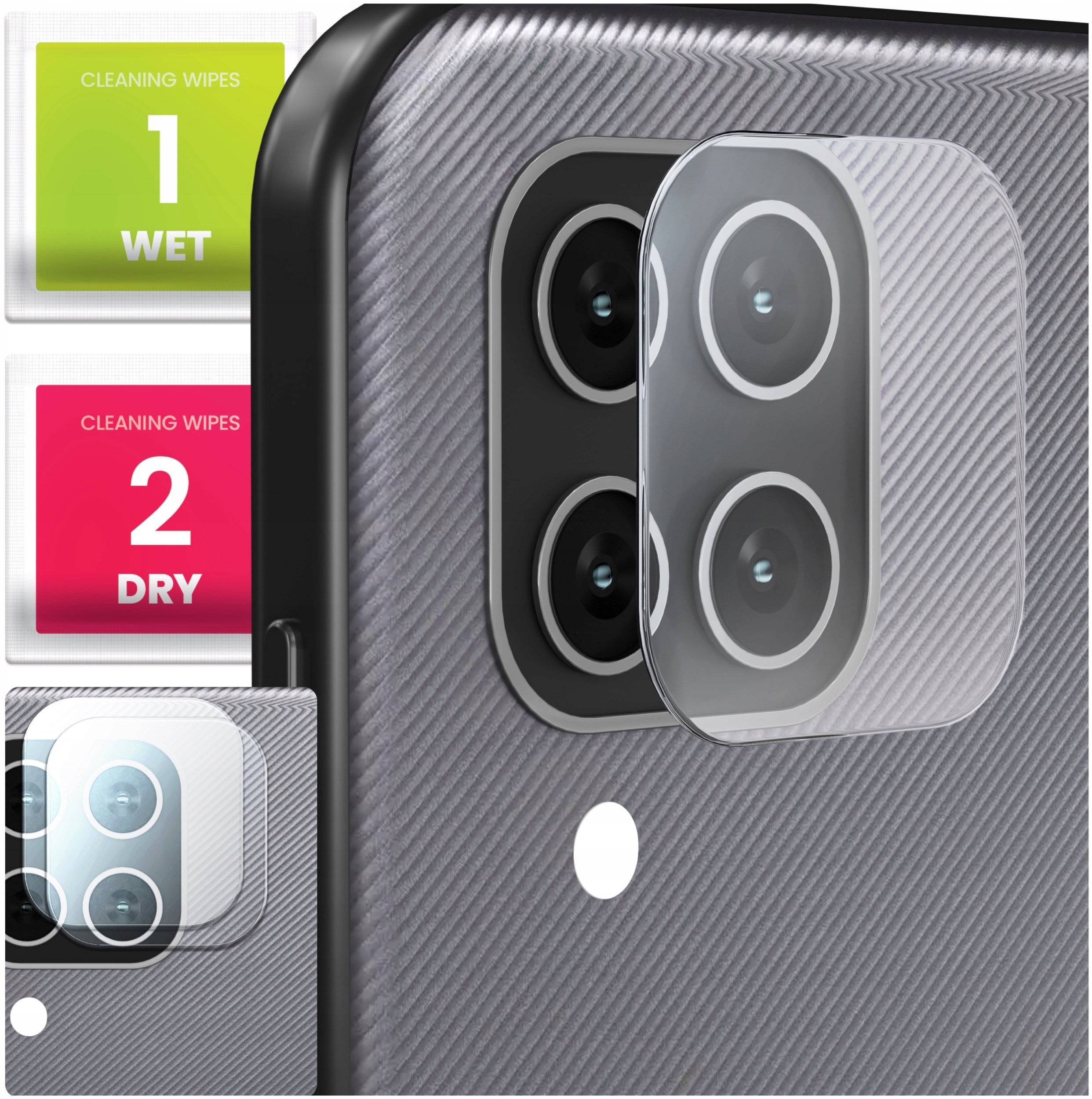 2-PAK Szkło Na Aparat Do Samsung Galaxy A12 (Hartowane, Na Obiektyw, 9H)