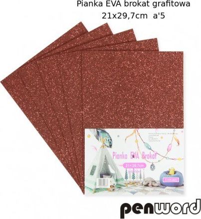 Penword PIANKA EVA BROKAT GRAFITOWA 21X29, 7 a5 Penword