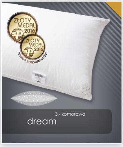 AMZ Poduszka puch gęsi 70x80 cm DREAM 3-komorowa