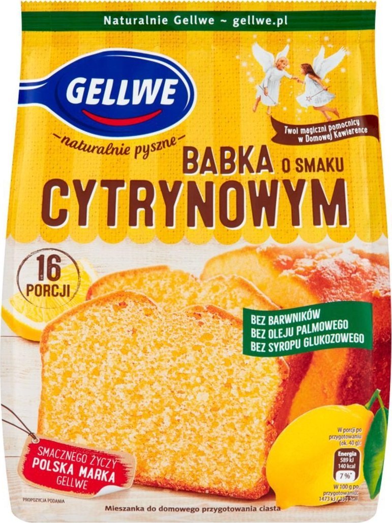 Gellwe Gellwe Babka o smaku cytrynowym mieszanka do domowego przygotowania ciasta 375 g
