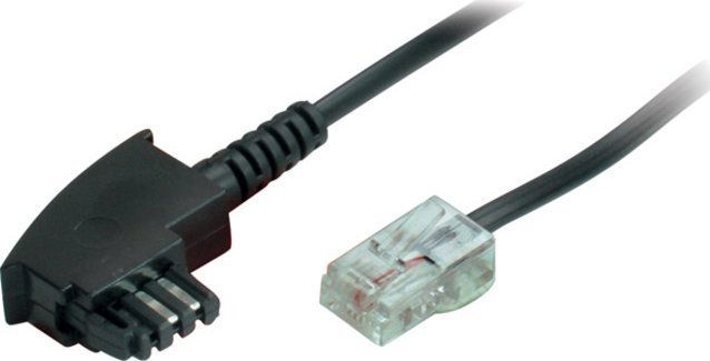 Router-Anschlusskabel TAE(F) auf RJ45, 2m (PIN 4+5 am RJ45-St) (70002-2) - 40-02-0522