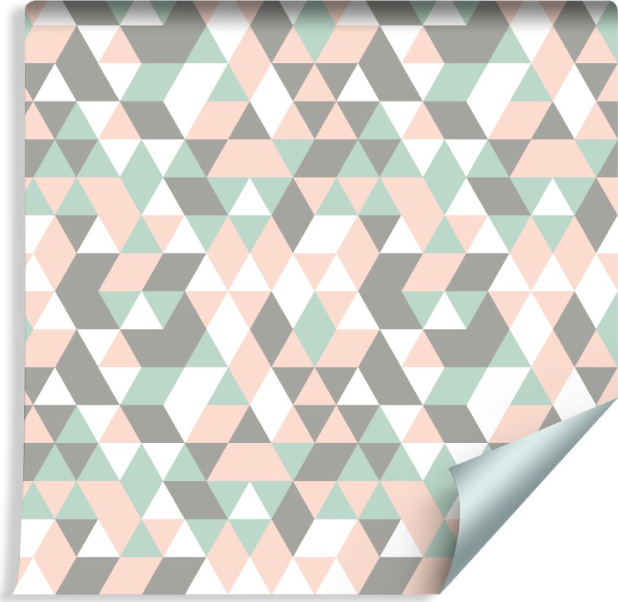 Muralo Tapeta GEOMETRYCZNA - Kolorowe Trójkąty w Stylu Retro